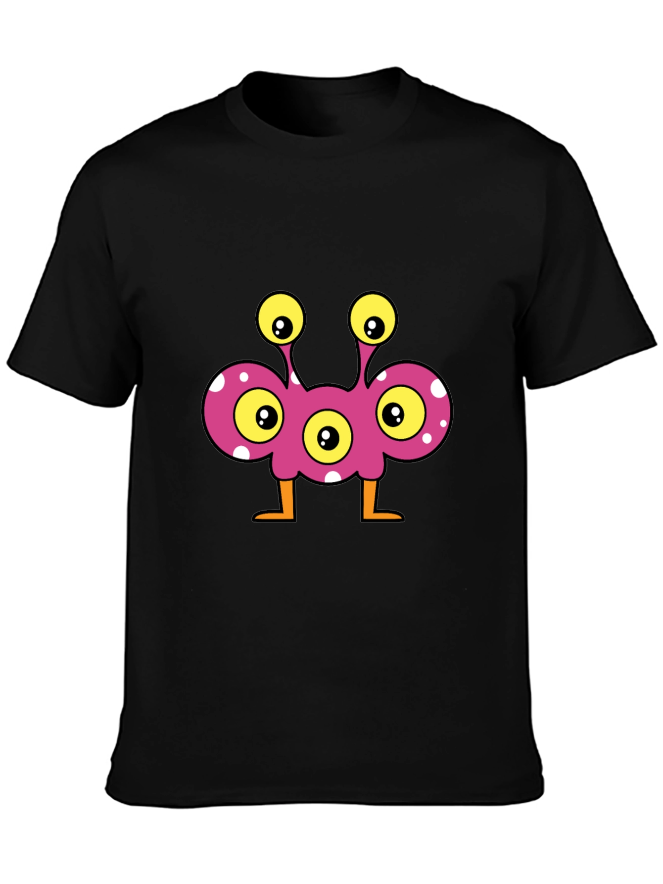 Fun Monster Graphic Tee - Black Cotton T-Shirt