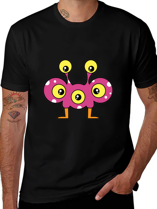 Fun Monster Graphic Tee - Black Cotton T-Shirt
