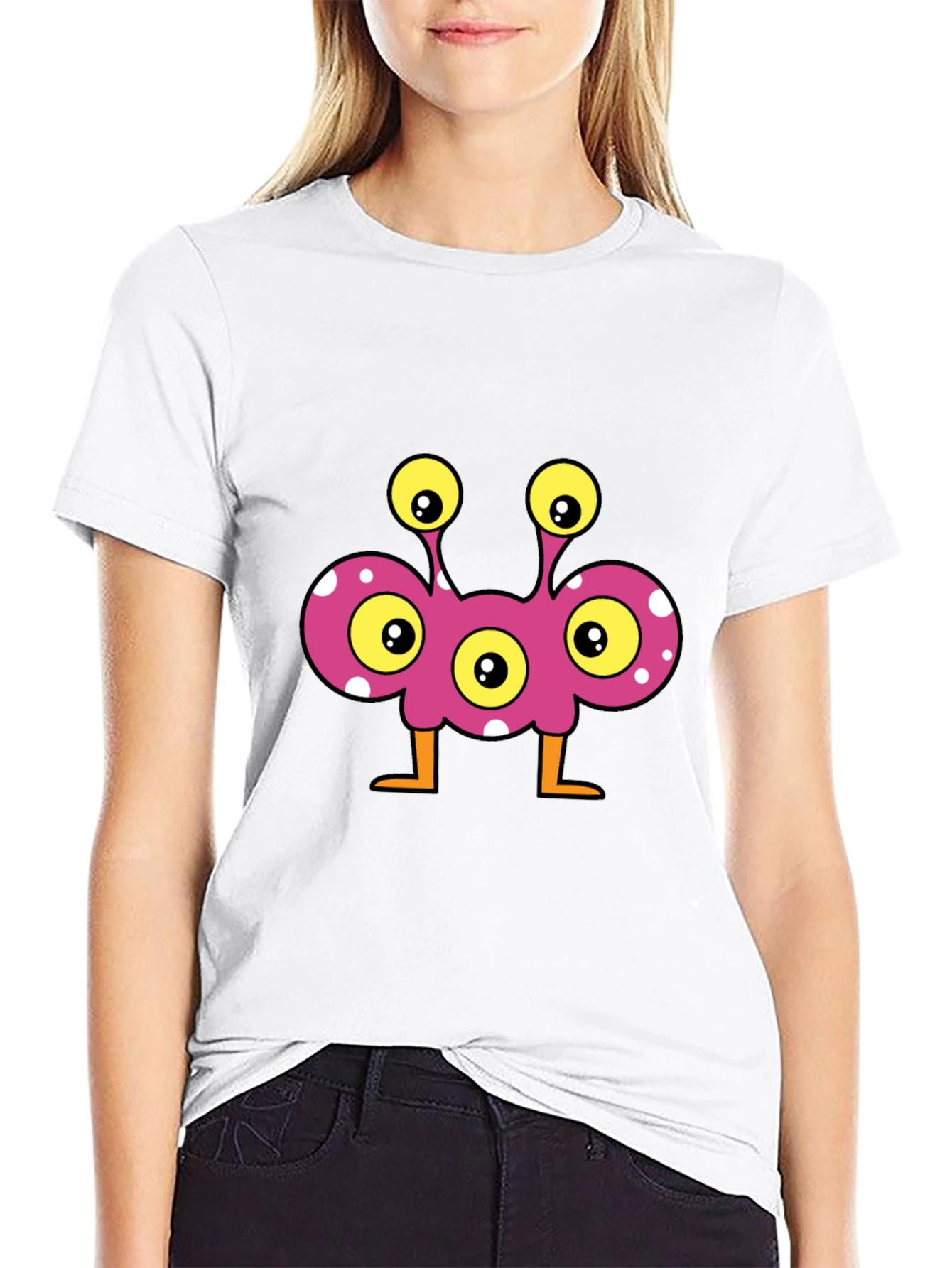 Fun Monster Graphic Tee - Black Cotton T-Shirt