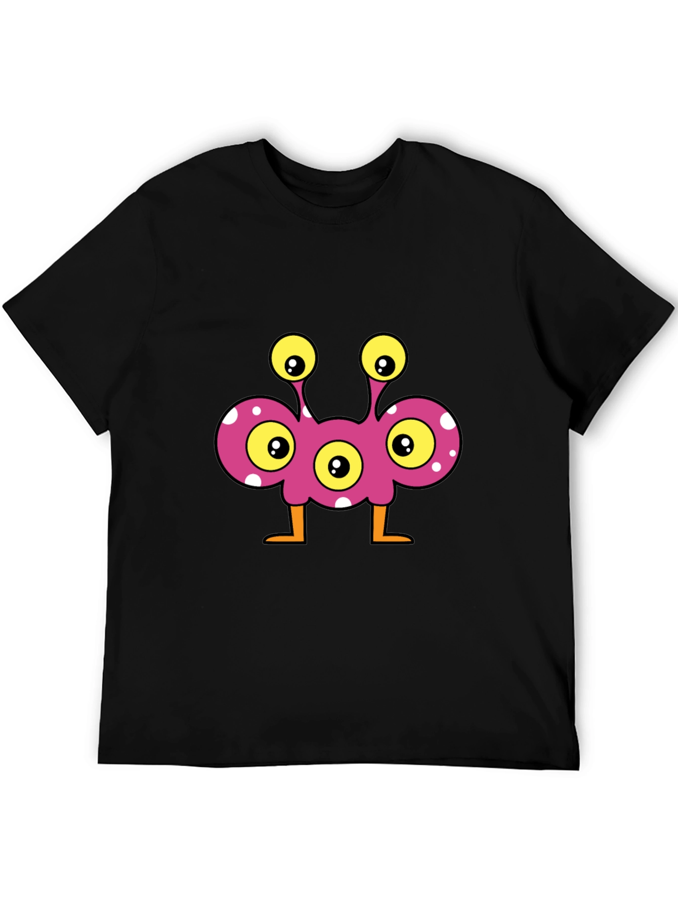 Fun Monster Graphic Tee - Black Cotton T-Shirt
