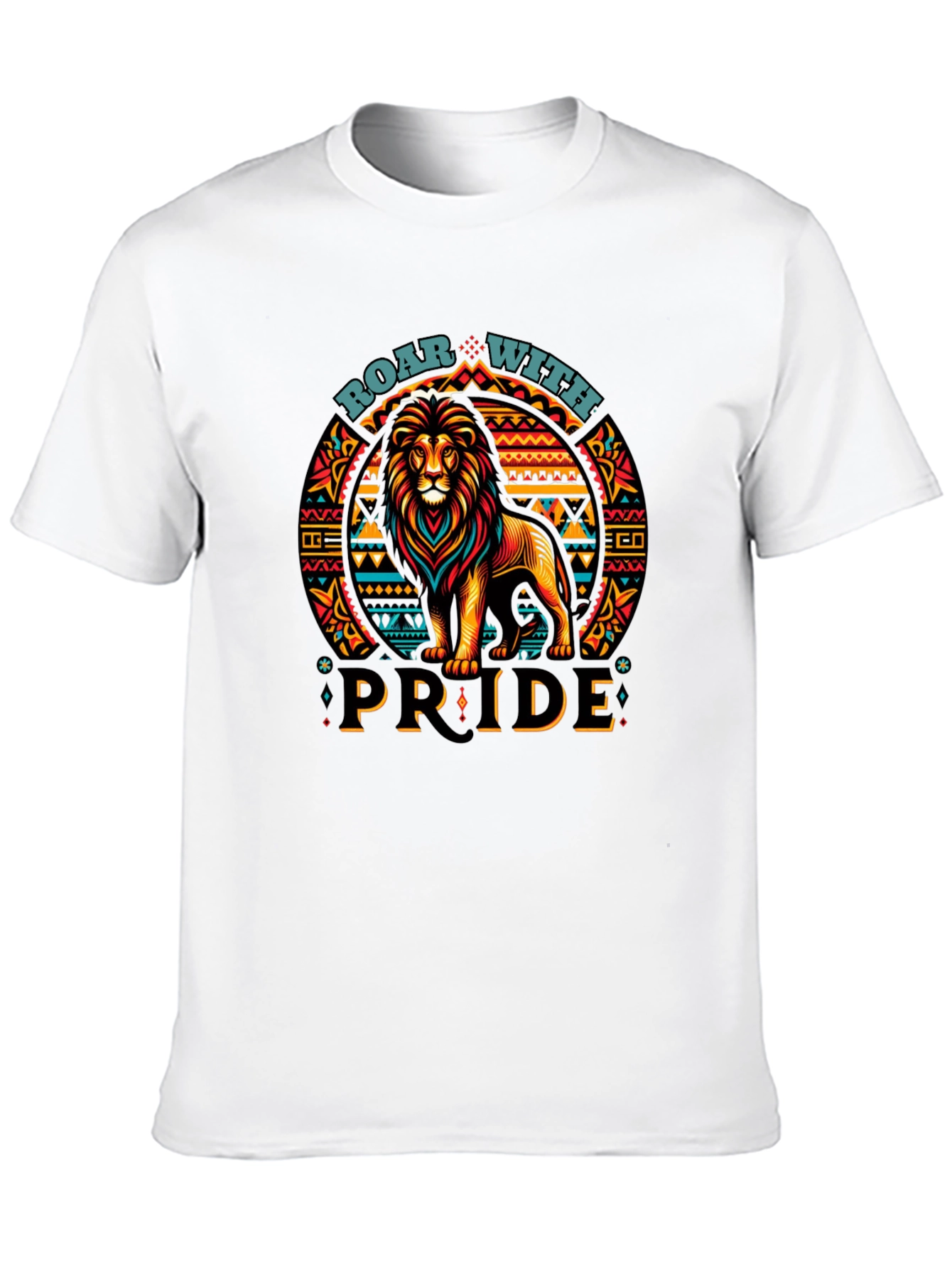 Roar With Pride Lion Graphic Tee - Black