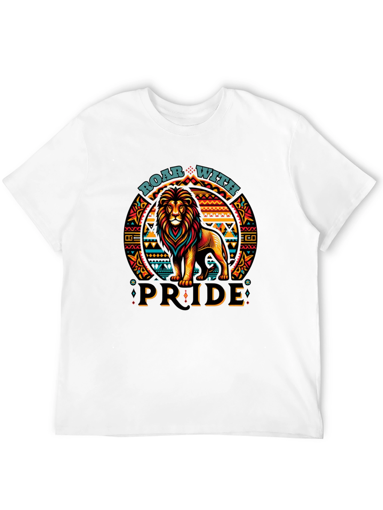 Roar With Pride Lion Graphic Tee - Black