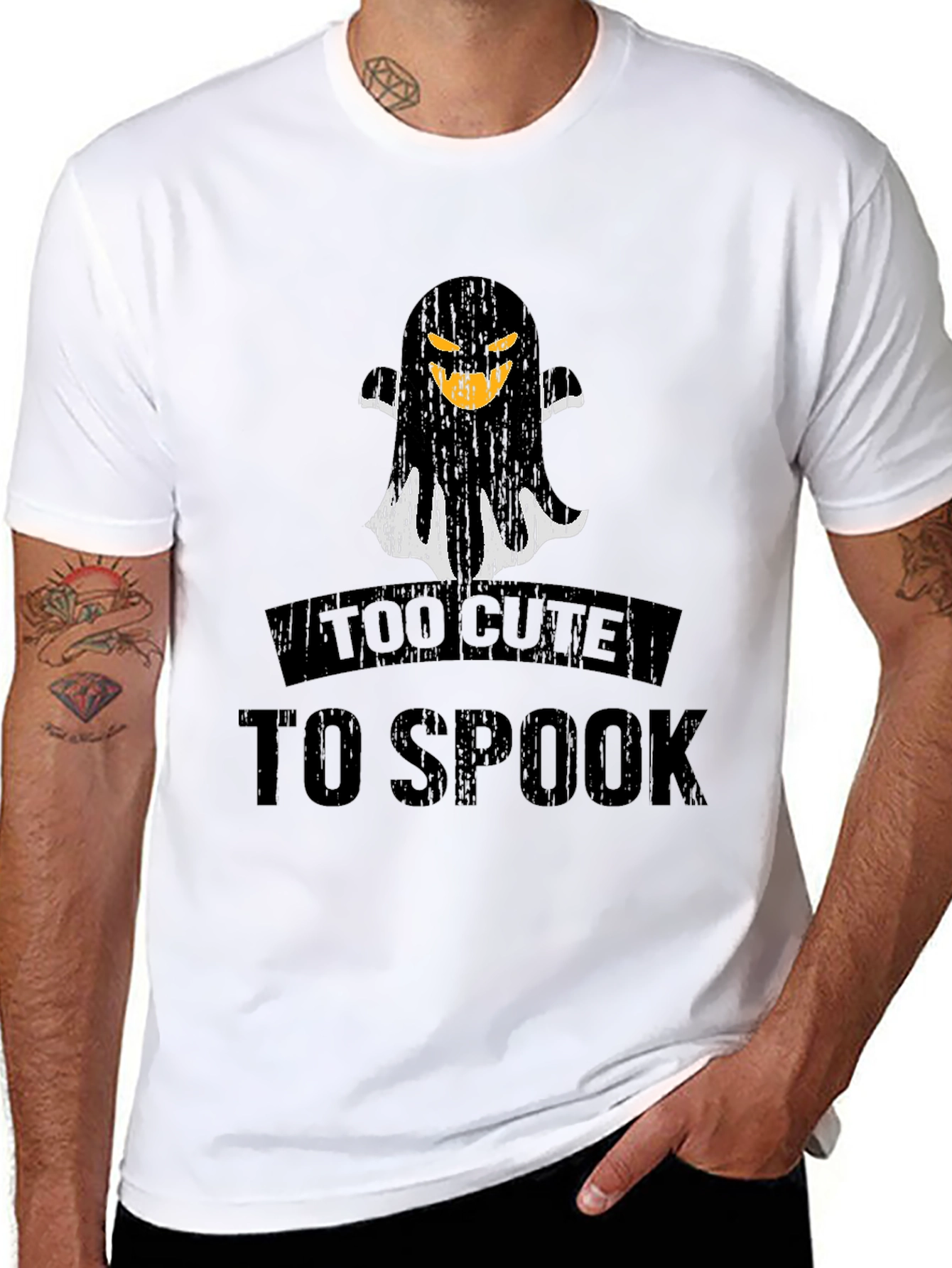 Too Cute to Spook Halloween Ghost T-Shirt