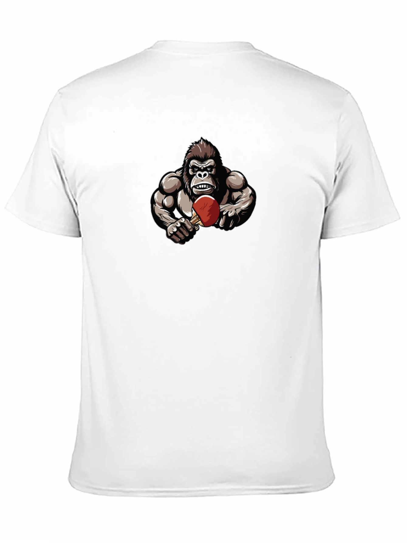 Gorilla Playing Table Tennis Black T-Shirt