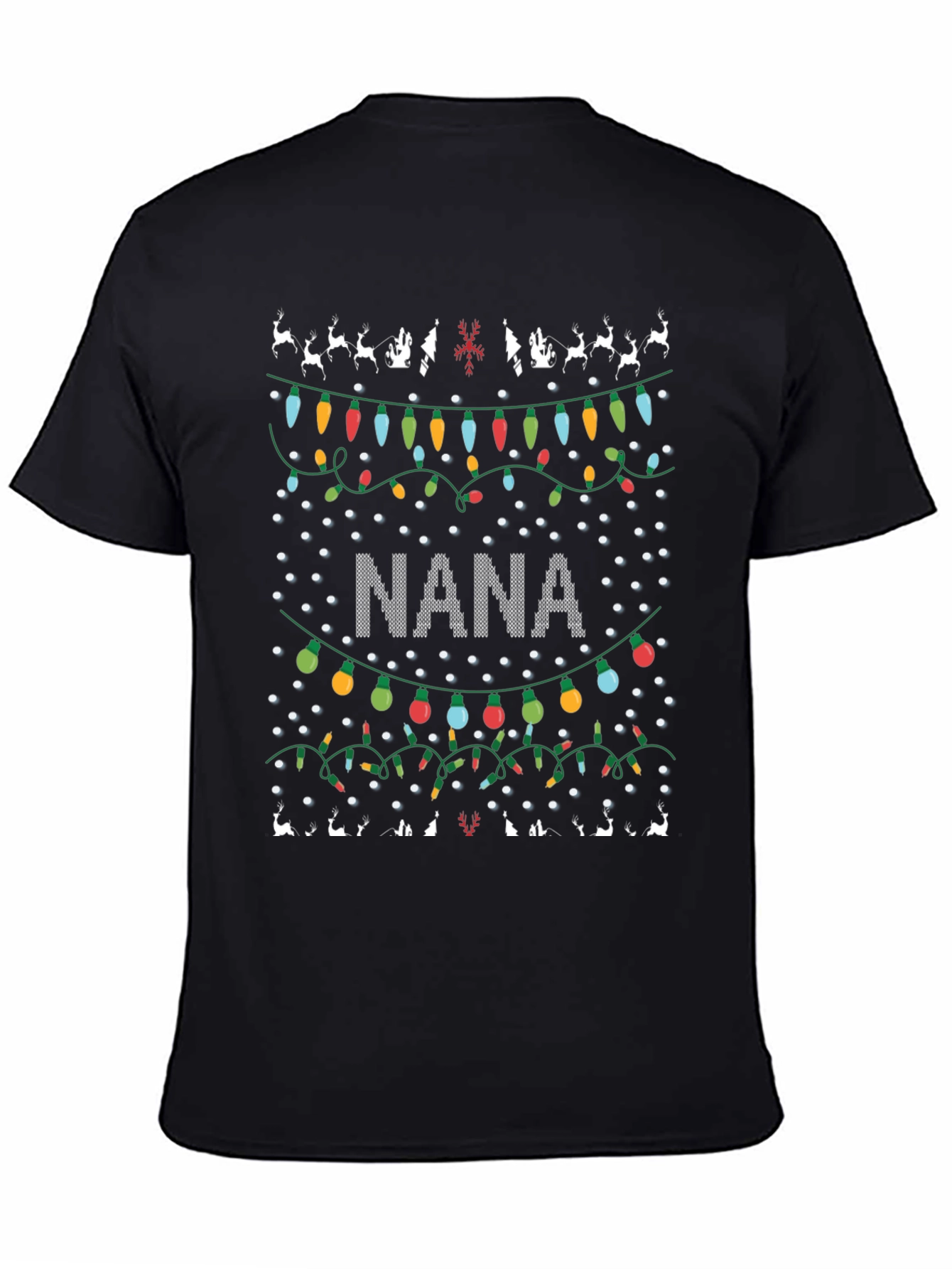 Nana Christmas Lights Ugly Christmas T-Shirt