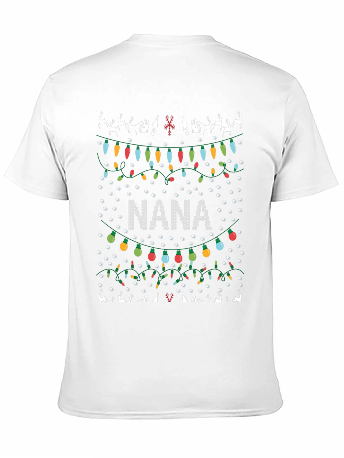 Nana Christmas Lights Ugly Christmas T-Shirt