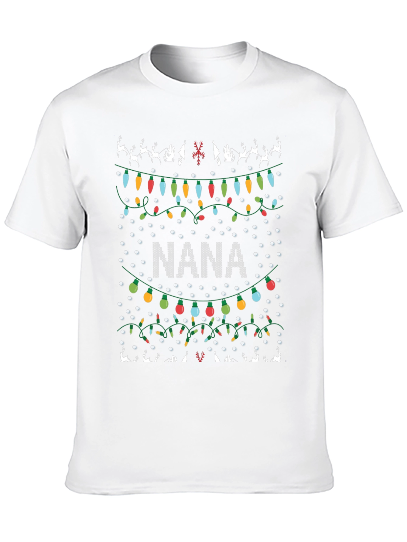 Nana Christmas Lights Ugly Christmas T-Shirt