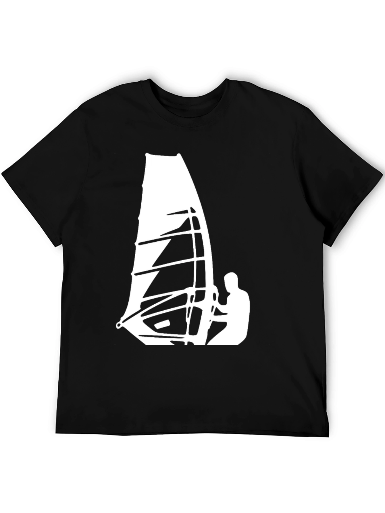 Windsurfing Graphic Tee - Cool Black T-Shirt