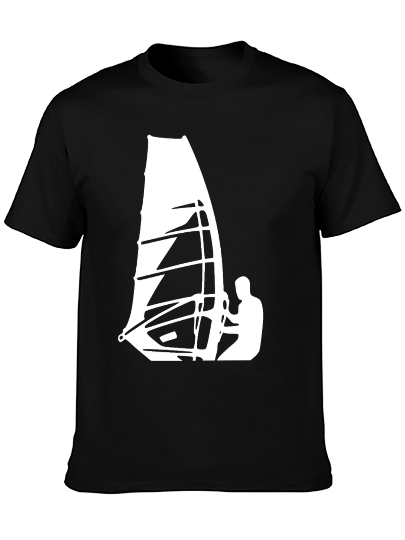 Windsurfing Graphic Tee - Cool Black T-Shirt