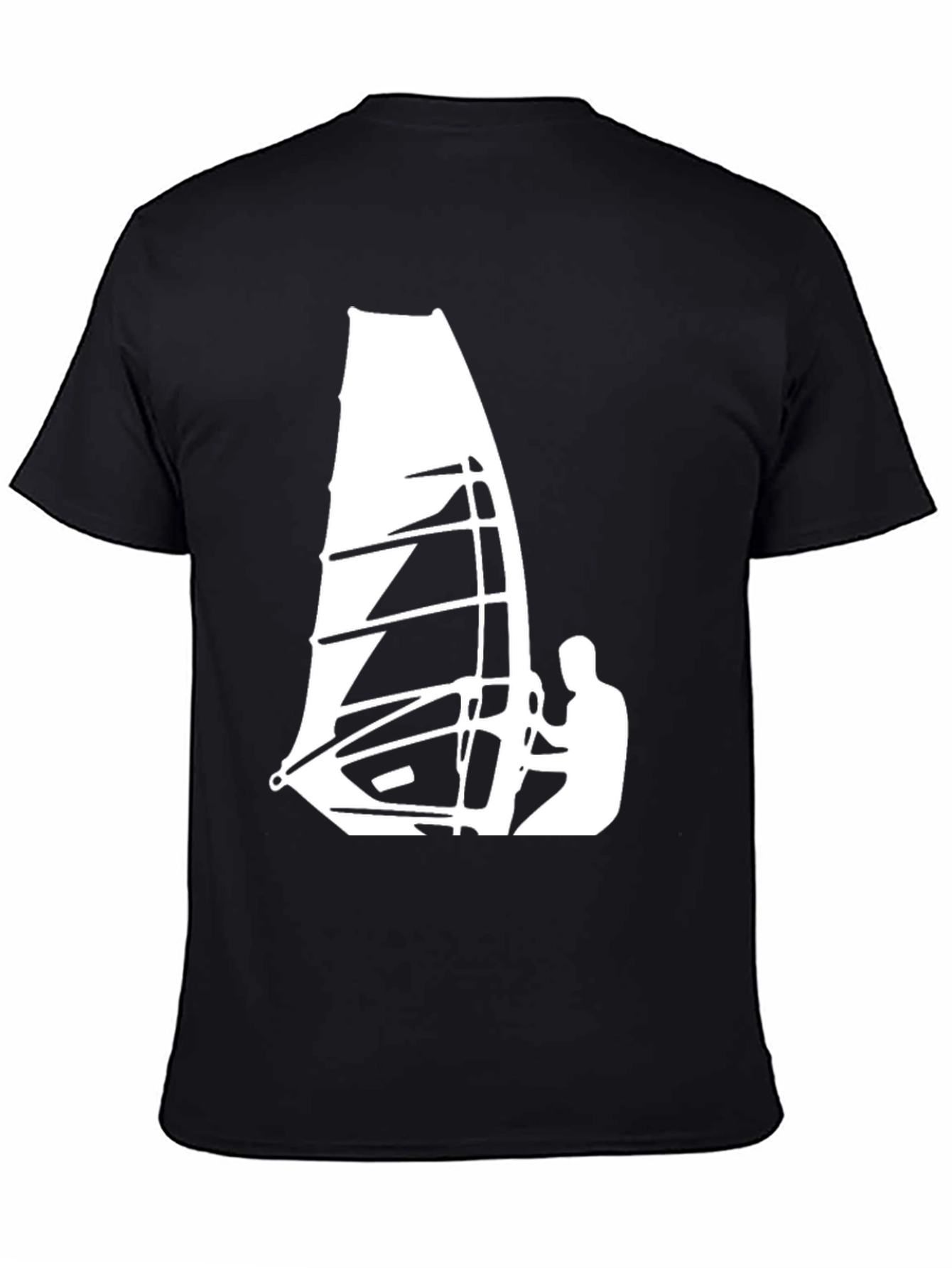 Windsurfing Graphic Tee - Cool Black T-Shirt