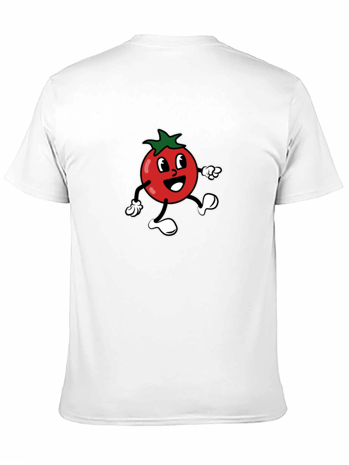 Tomato Cartoon Graphic Tee - Black Cotton T-Shirt
