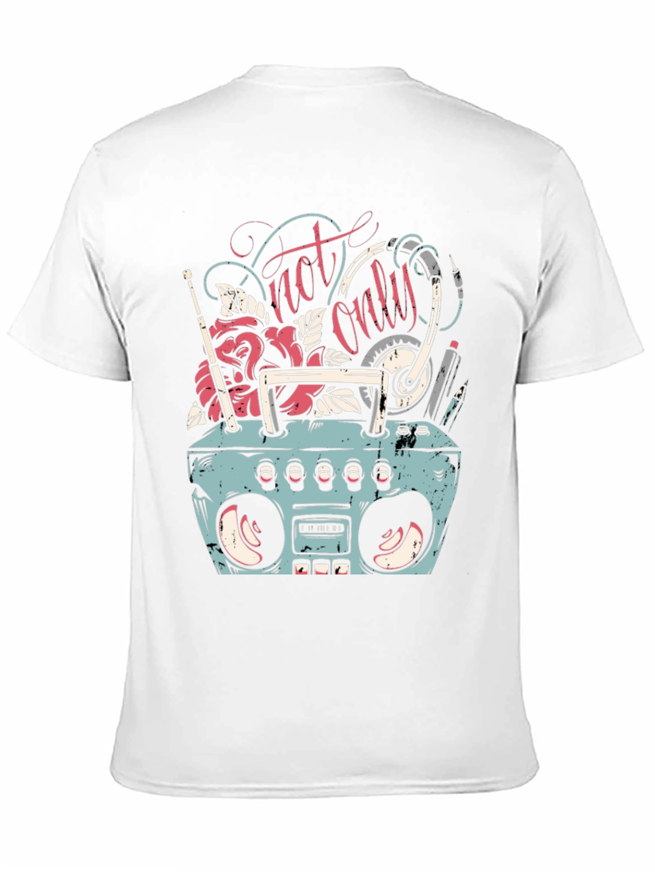 Retro Boombox Graphic Tee - Mens Black T-Shirt