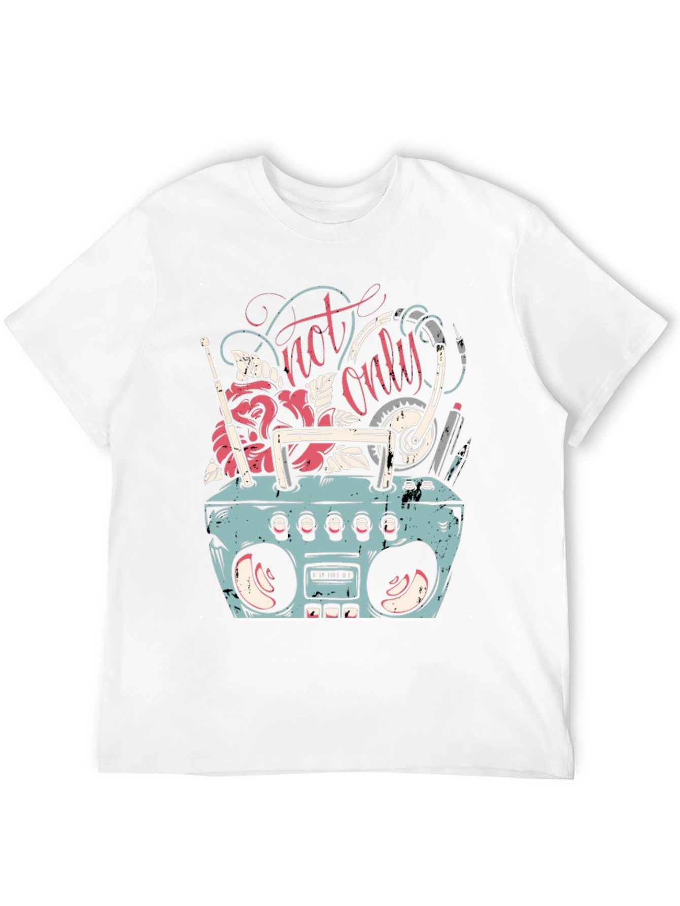 Retro Boombox Graphic Tee - Mens Black T-Shirt