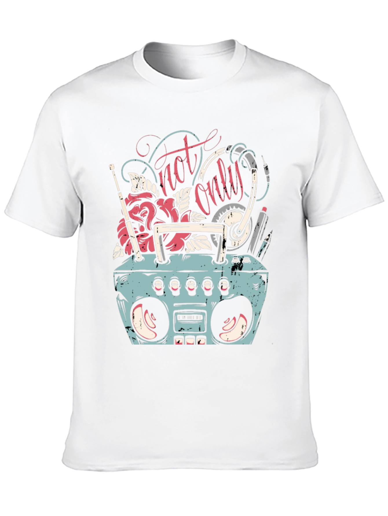 Retro Boombox Graphic Tee - Mens Black T-Shirt