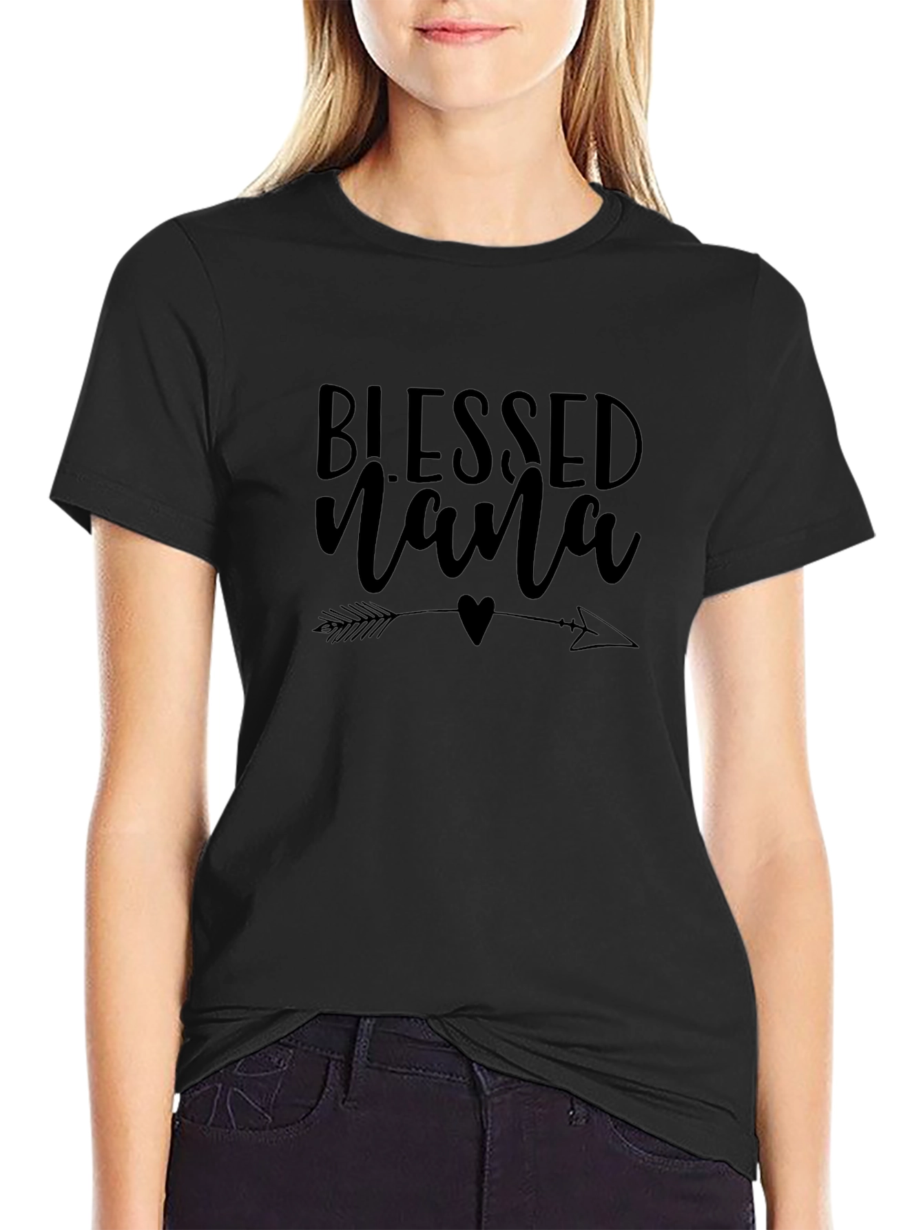 Blessed Nana Graphic Tee - Black