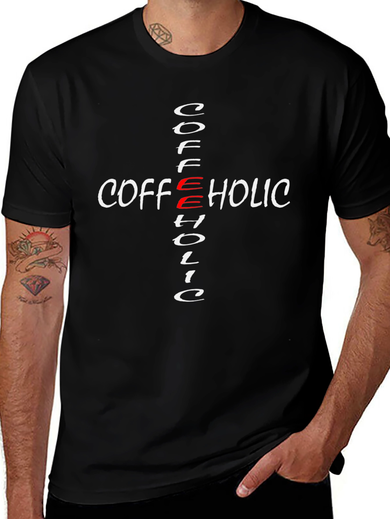 Coffeeholic Cross Graphic T-Shirt - Casual Style