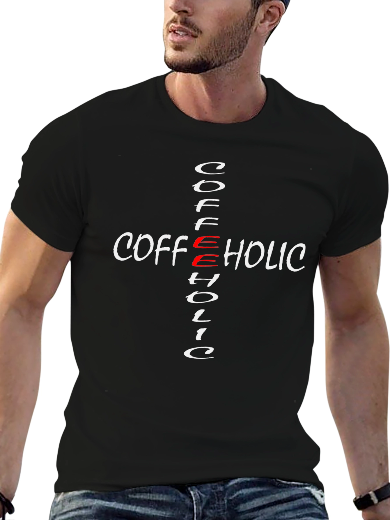 Coffeeholic Cross Graphic T-Shirt - Casual Style