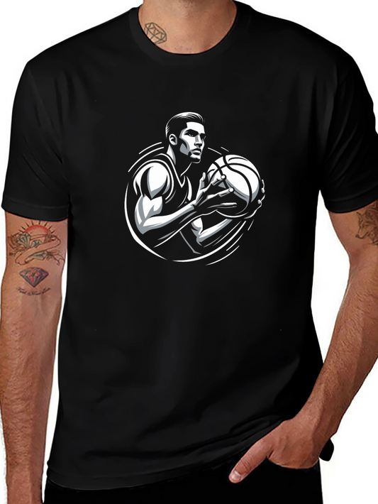 Basketball Player Graphic Tee - Black