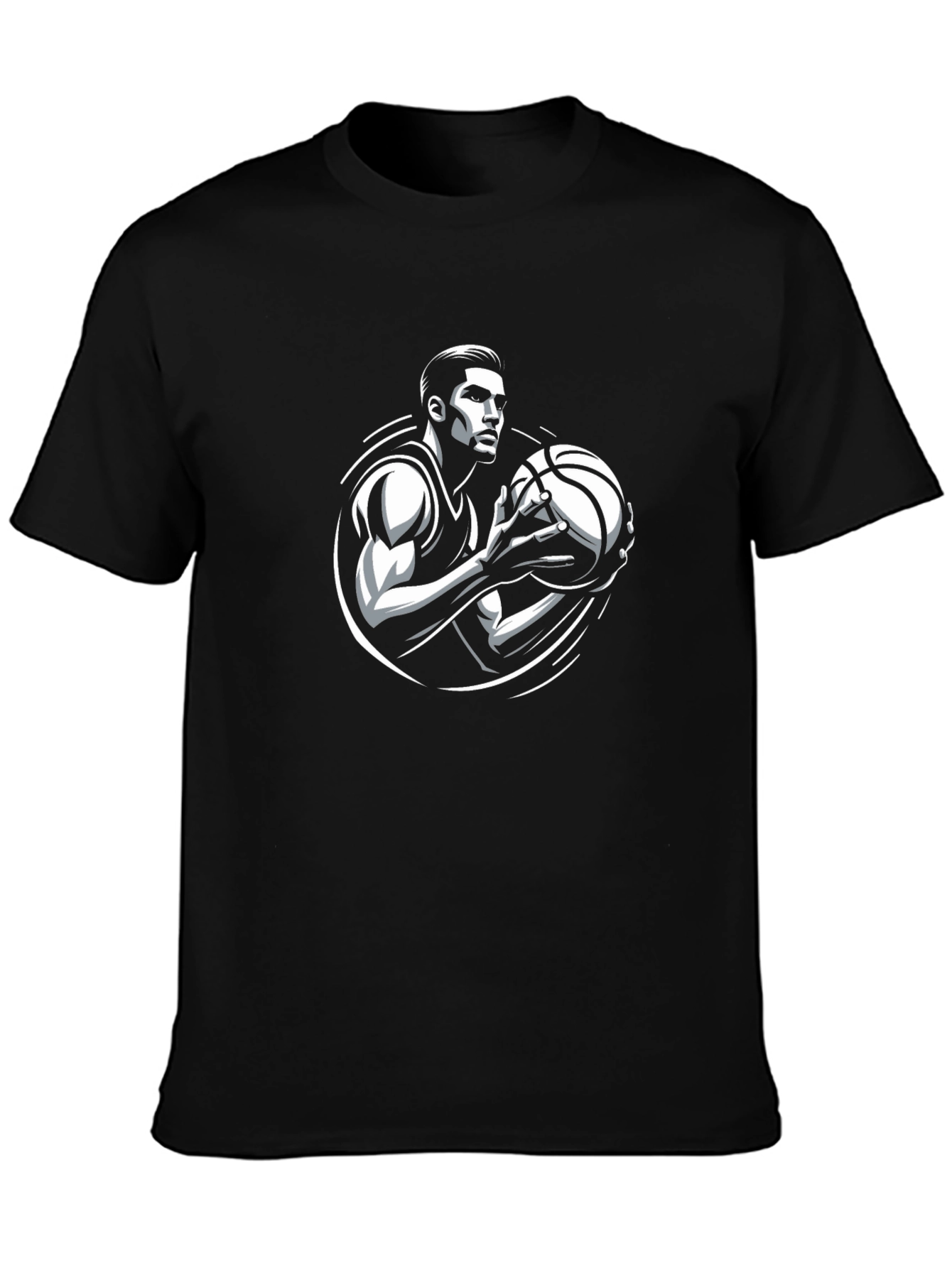 Basketball Player Graphic Tee - Black