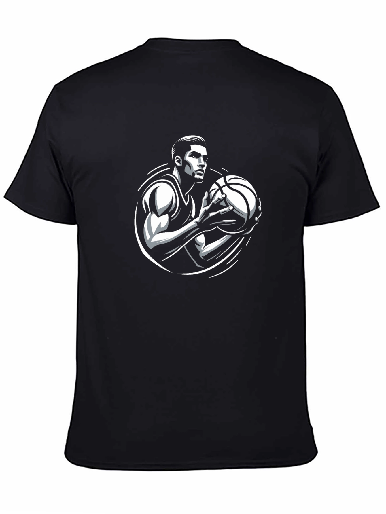Basketball Player Graphic Tee - Black