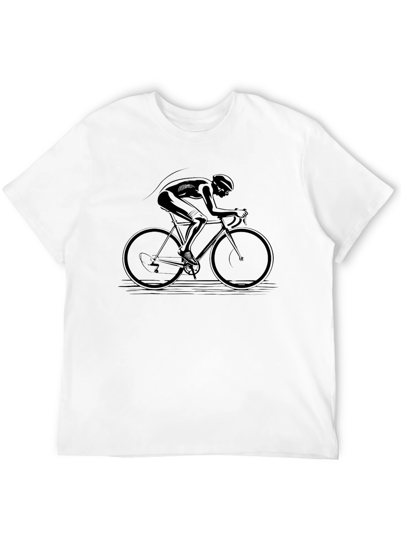 Black Bicycle Rider Graphic T-Shirt
