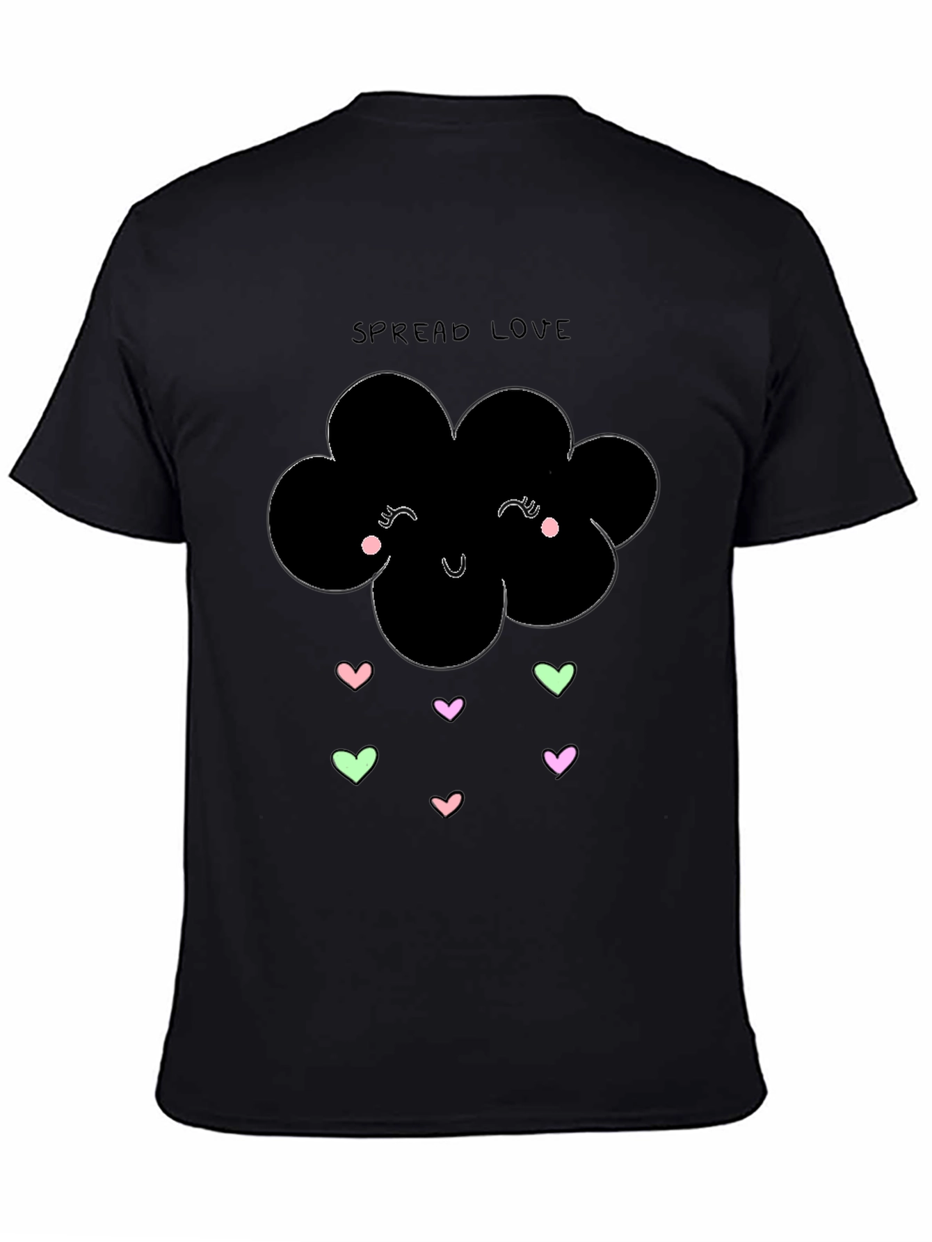 Spread Love Black Graphic T-Shirt