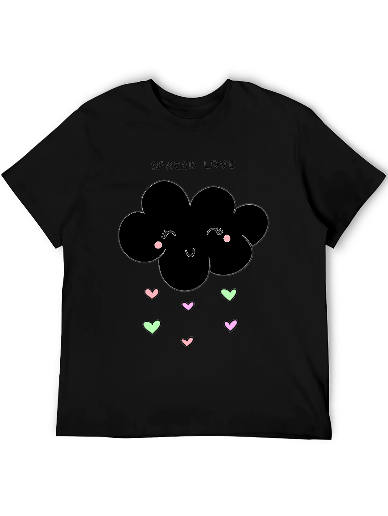 Spread Love Black Graphic T-Shirt