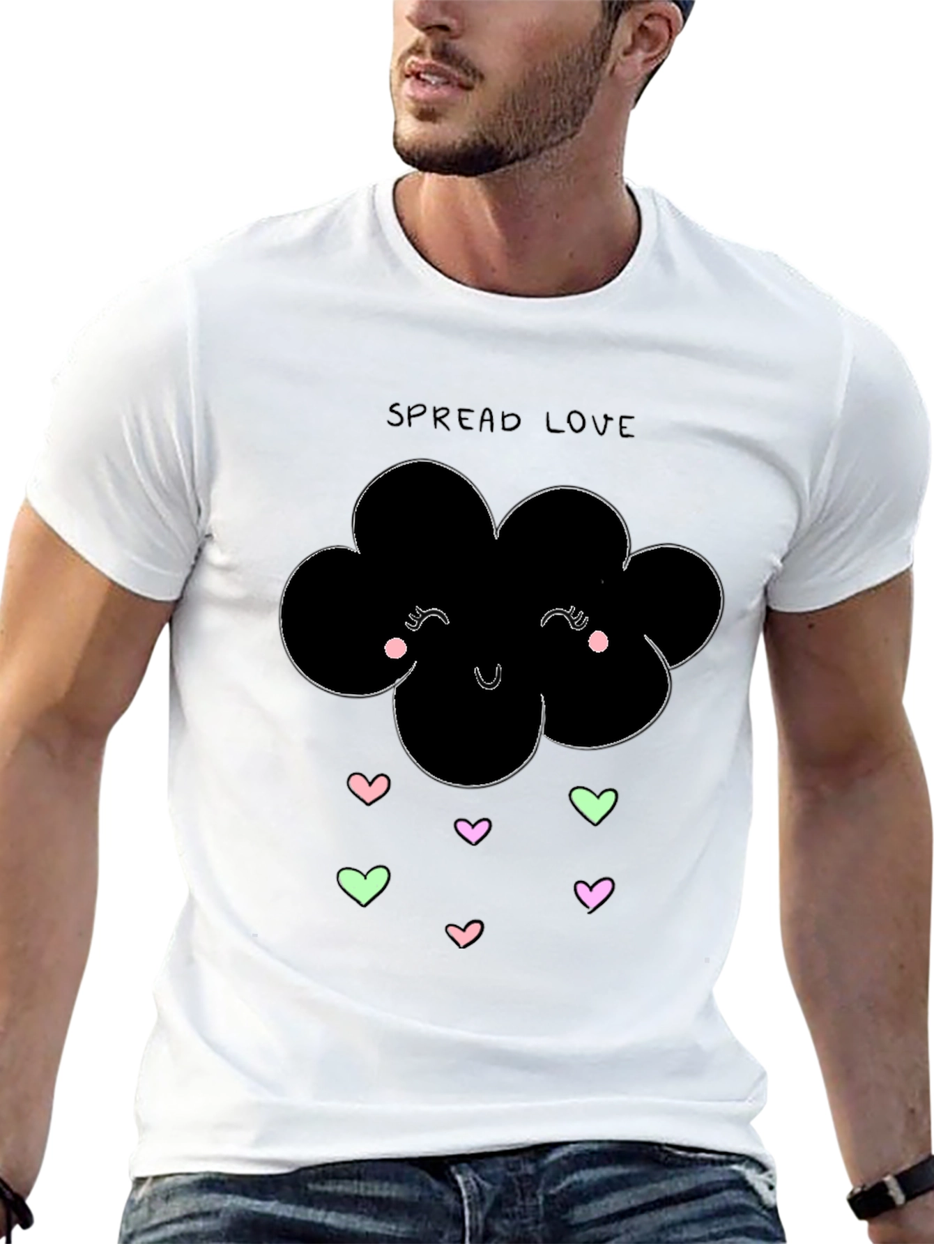 Spread Love Black Graphic T-Shirt