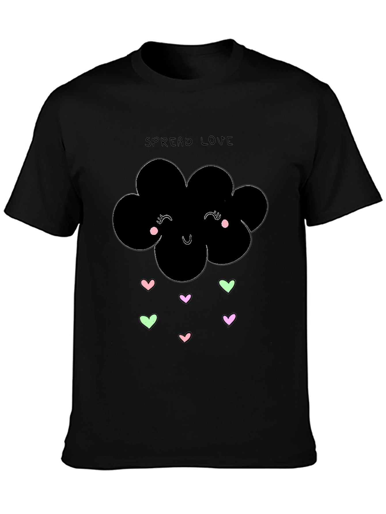 Spread Love Black Graphic T-Shirt
