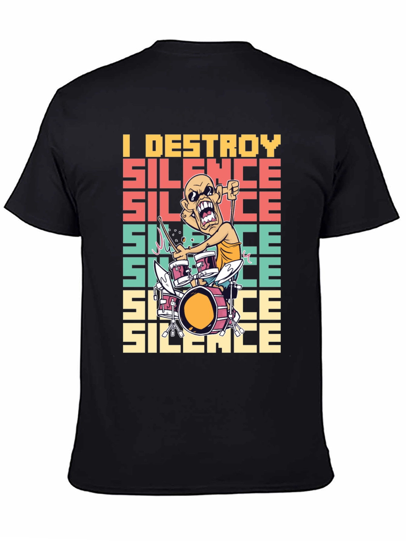 I Destroy Silence T-Shirt - Funny Drummer Tee
