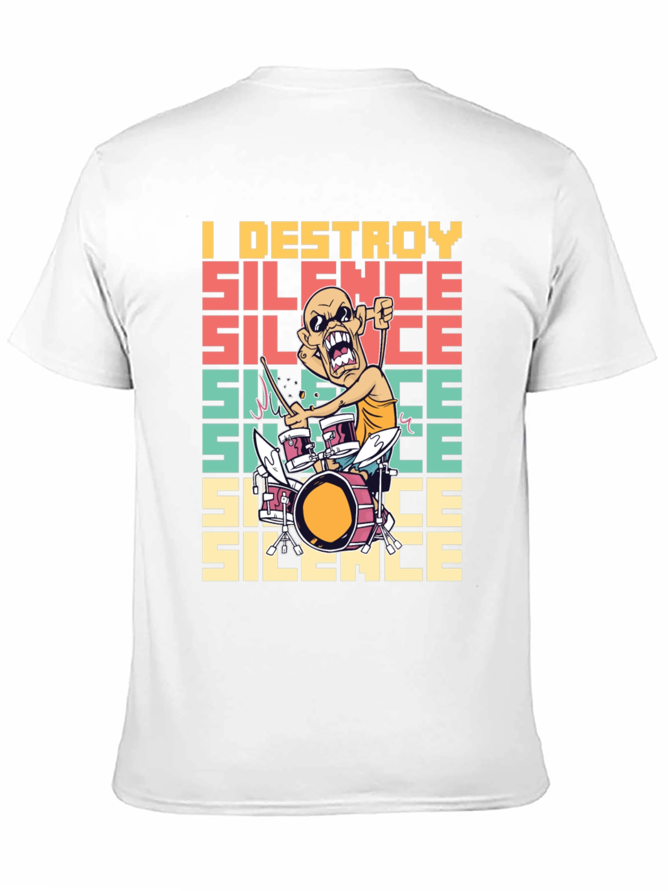 I Destroy Silence T-Shirt - Funny Drummer Tee