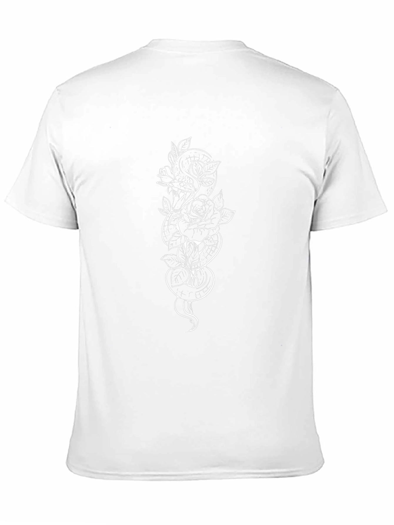 Snake & Rose Graphic Tee - Stylish Black T-Shirt