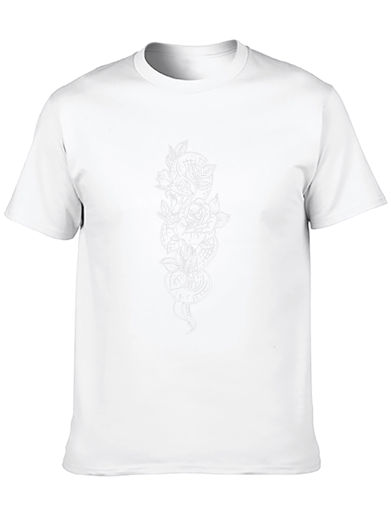 Snake & Rose Graphic Tee - Stylish Black T-Shirt