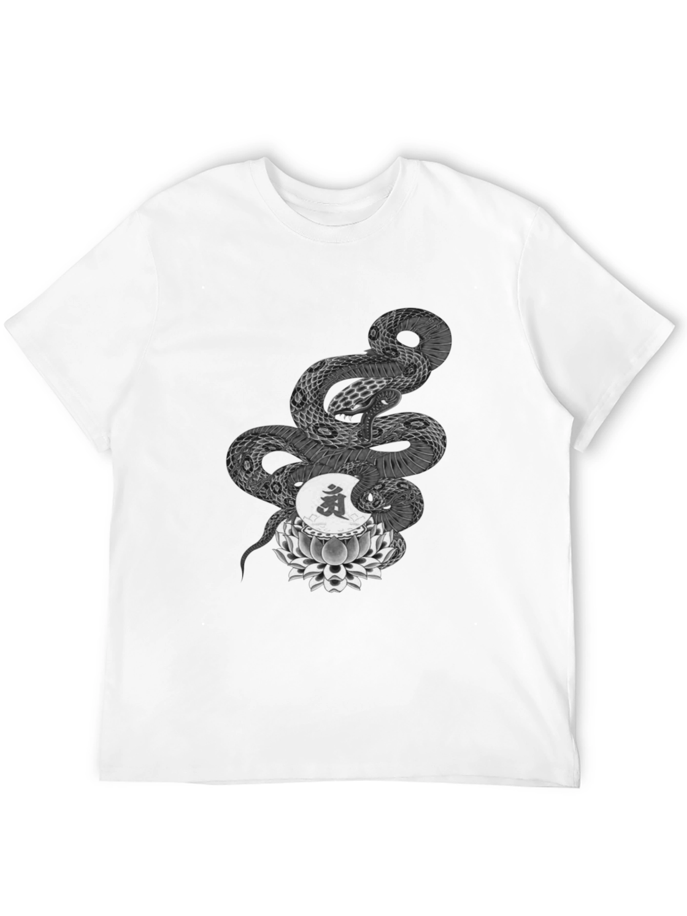 Serpent Lotus Graphic Tee - Black