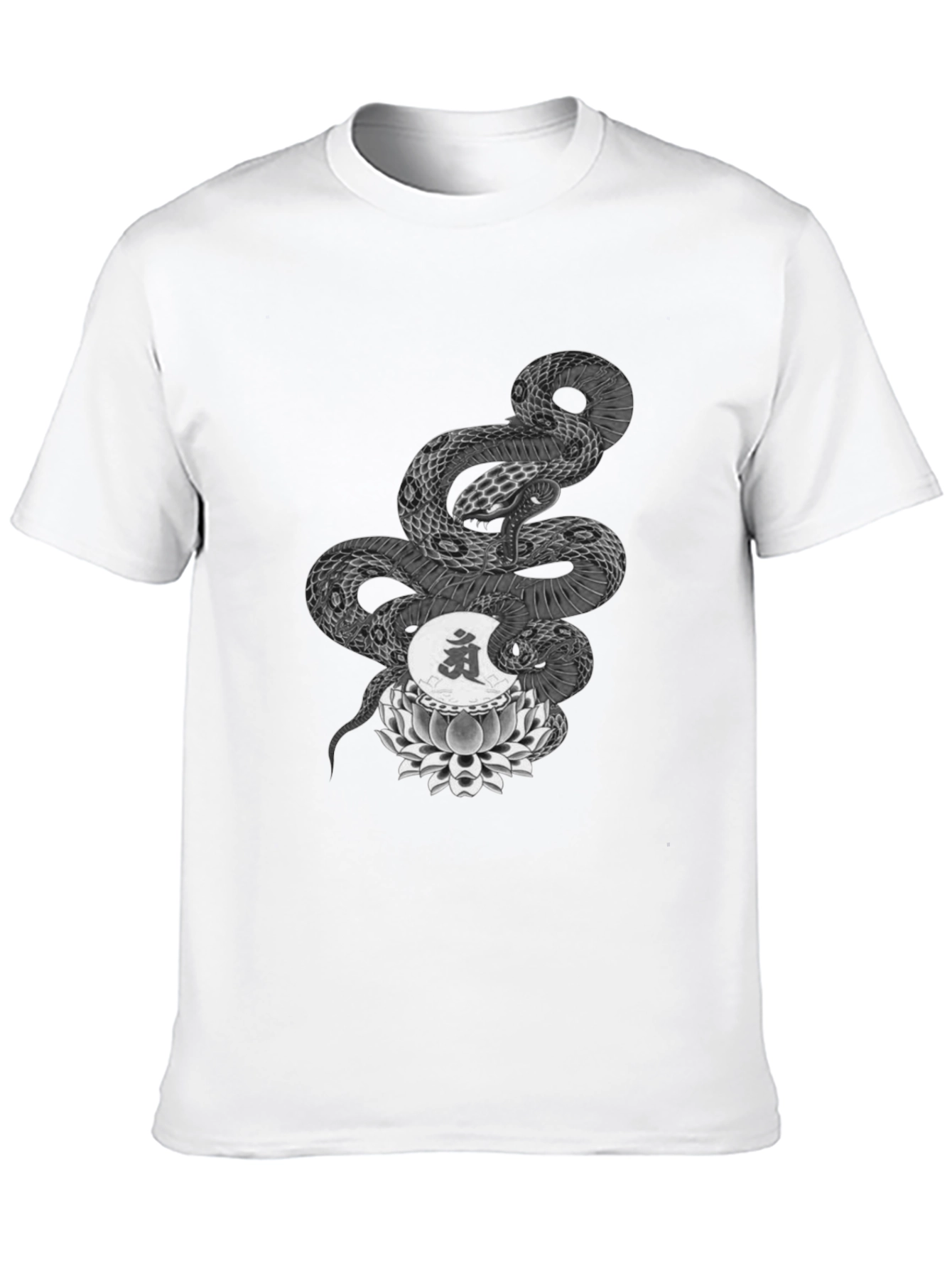 Serpent Lotus Graphic Tee - Black