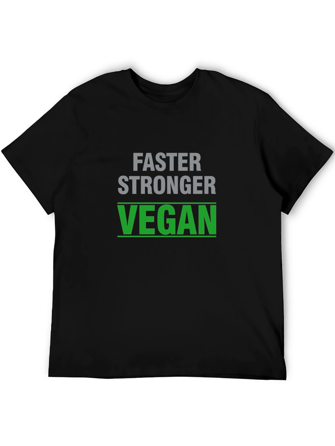 Faster Stronger Vegan T-Shirt - Black