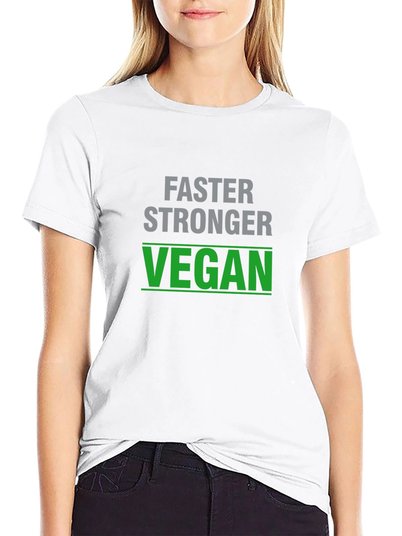 Faster Stronger Vegan T-Shirt - Black
