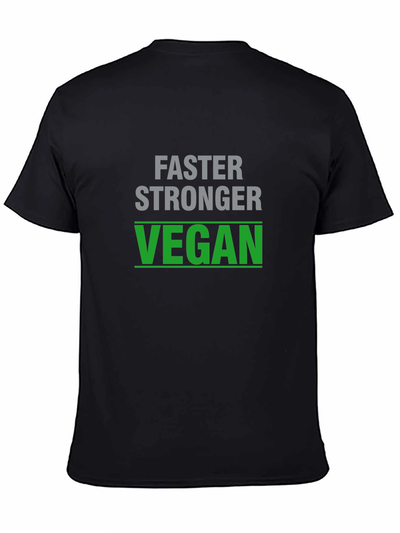 Faster Stronger Vegan T-Shirt - Black