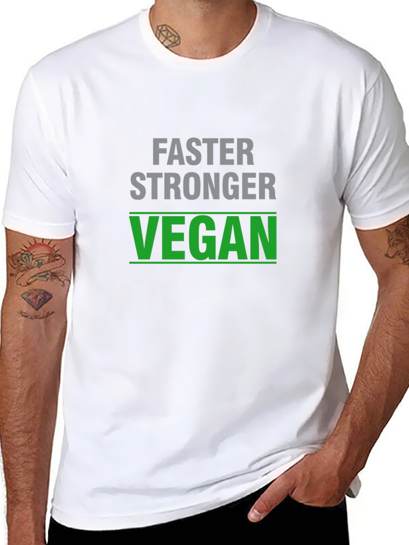 Faster Stronger Vegan T-Shirt - Black