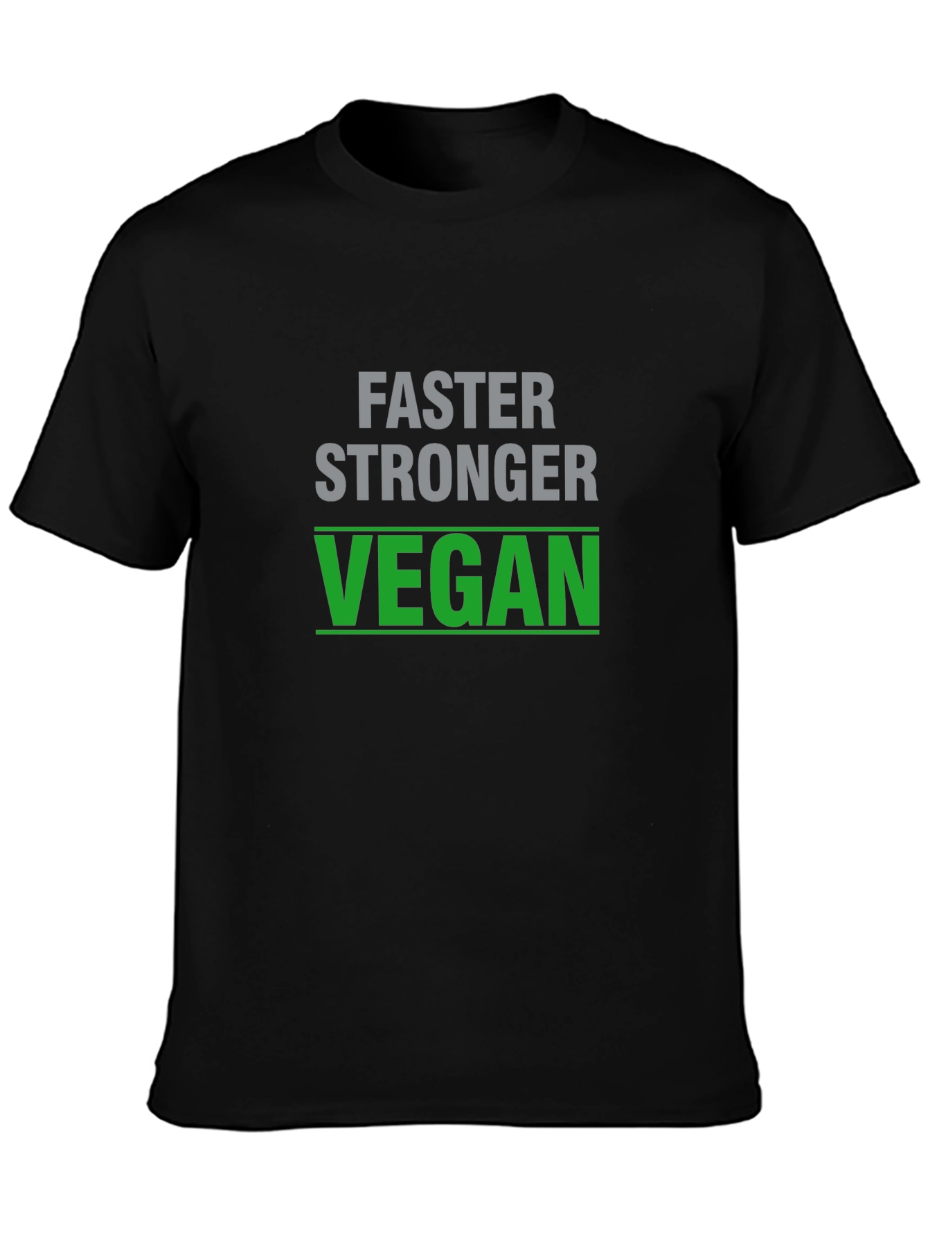 Faster Stronger Vegan T-Shirt - Black