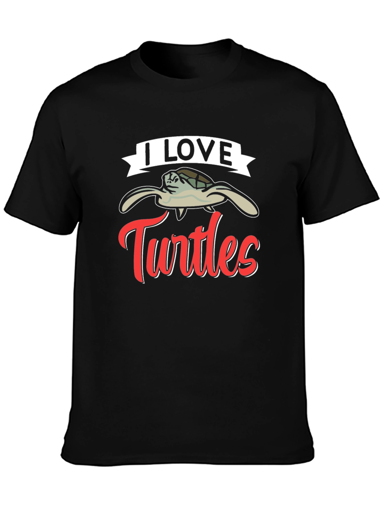 I Love Turtles Graphic T-Shirt Black