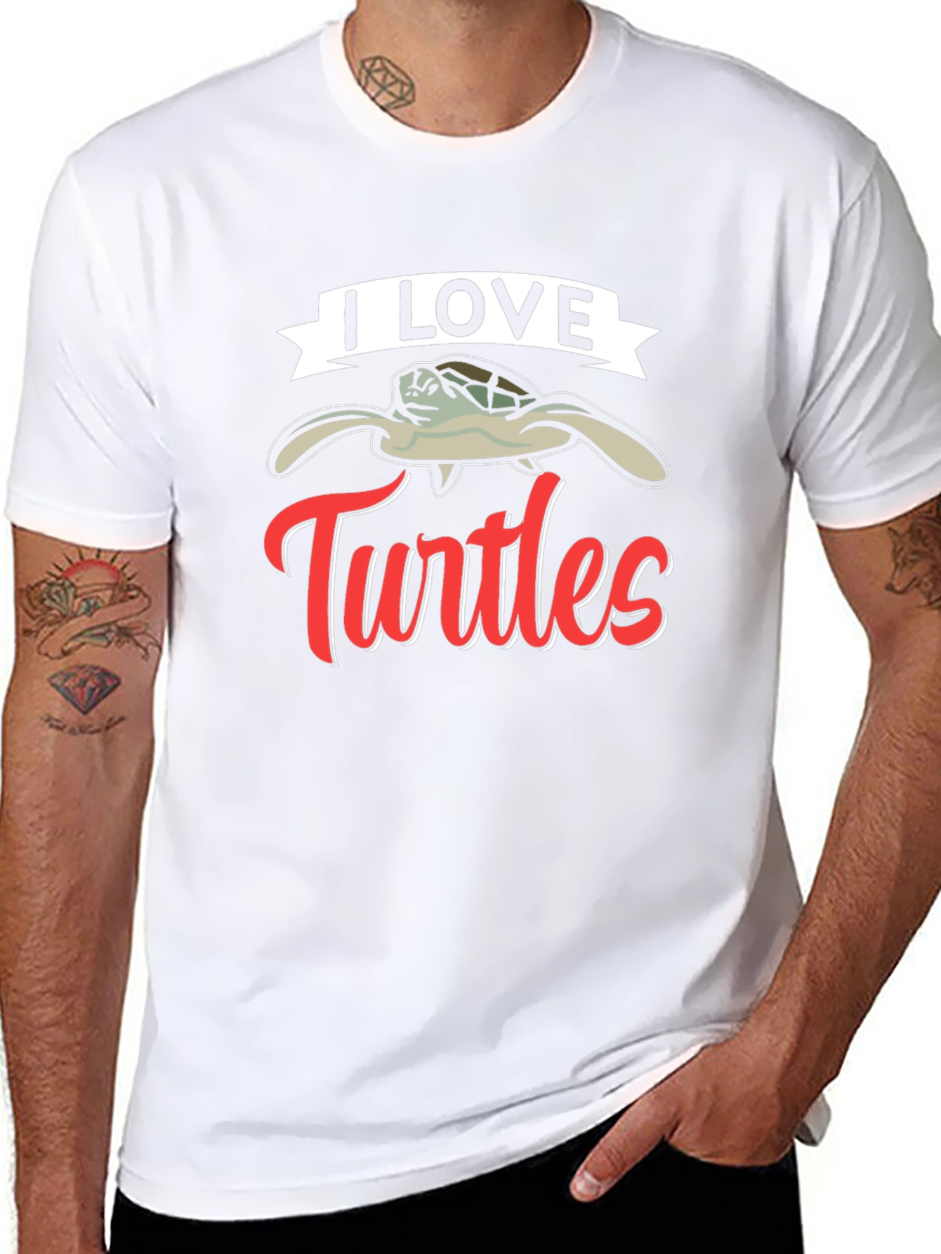 I Love Turtles Graphic T-Shirt Black
