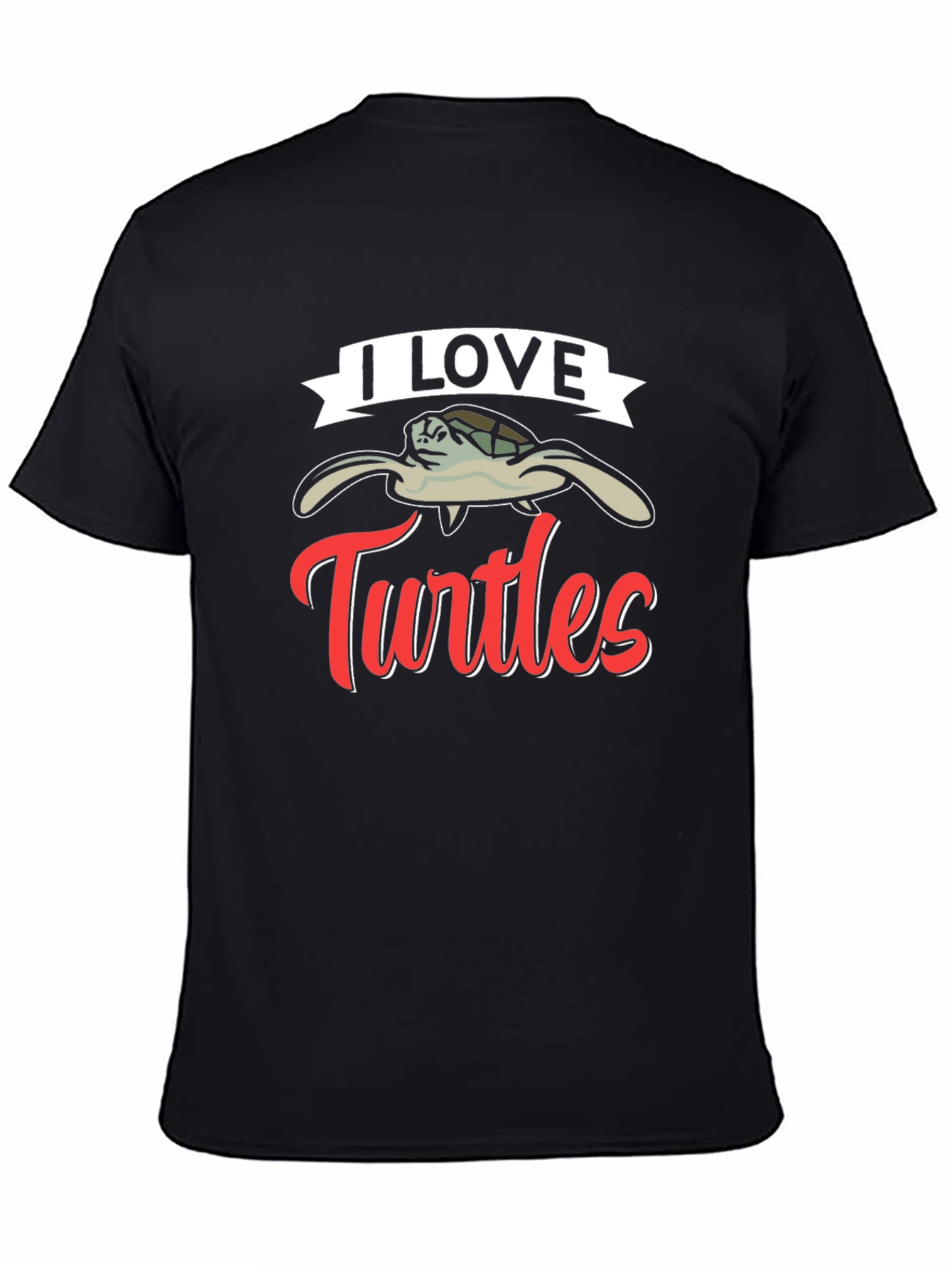 I Love Turtles Graphic T-Shirt Black