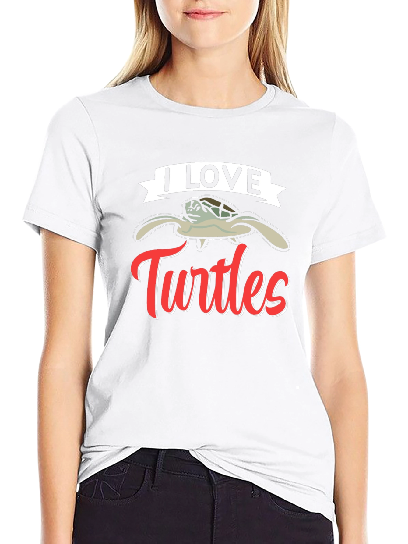 I Love Turtles Graphic T-Shirt Black