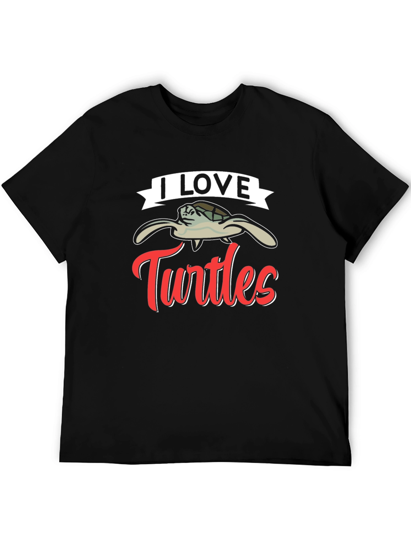 I Love Turtles Graphic T-Shirt Black