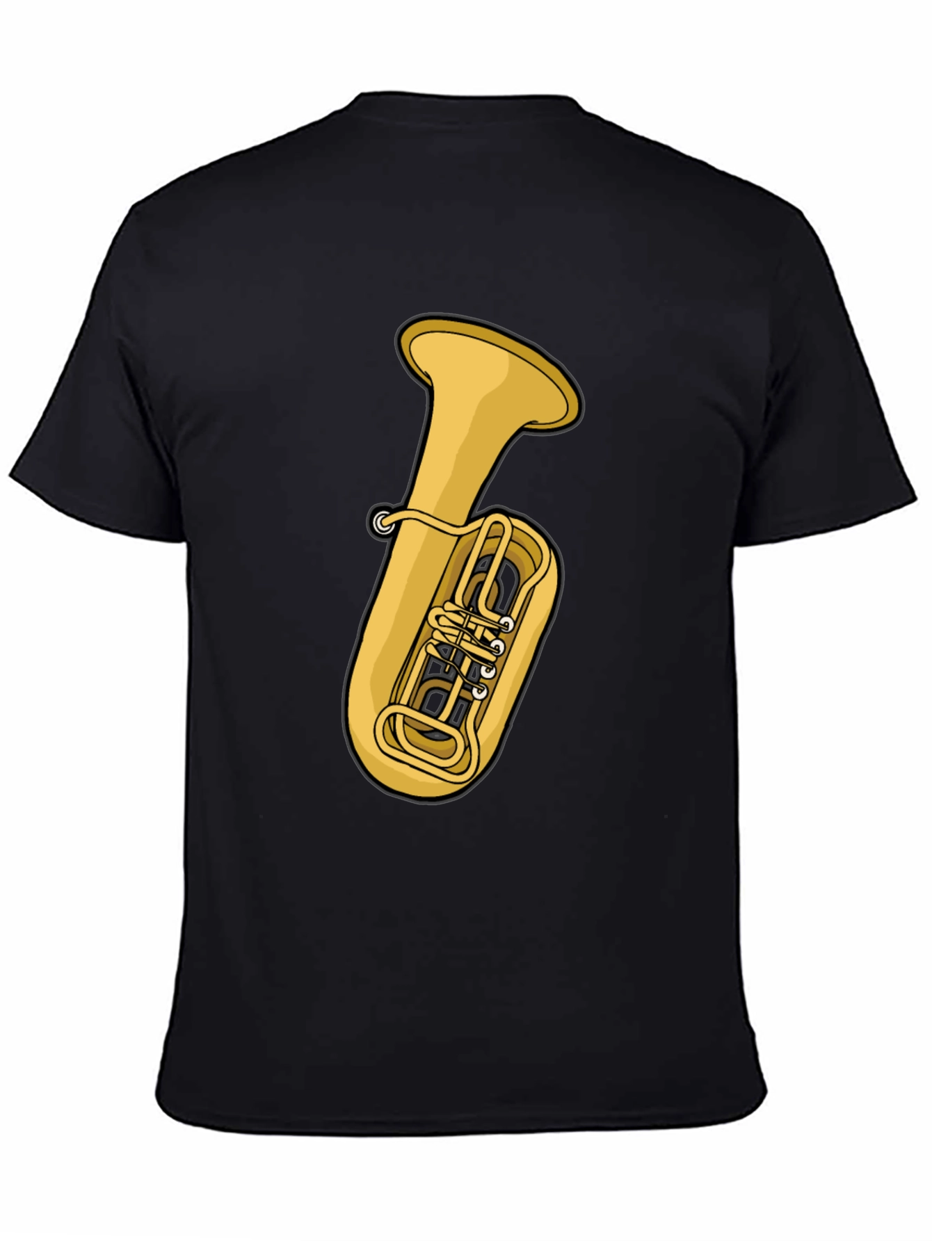 Tuba Graphic Tee - Black Cotton T-Shirt