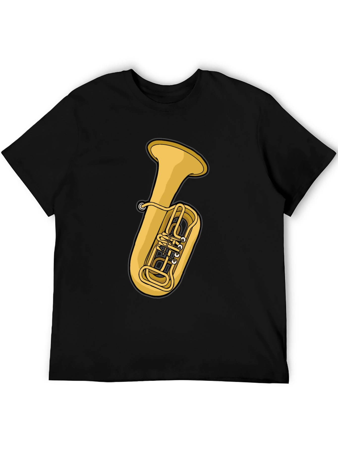 Tuba Graphic Tee - Black Cotton T-Shirt