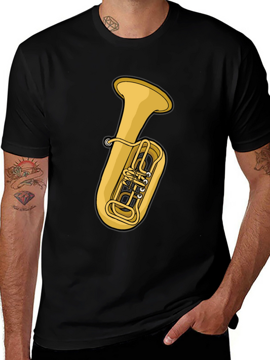 Tuba Graphic Tee - Black Cotton T-Shirt
