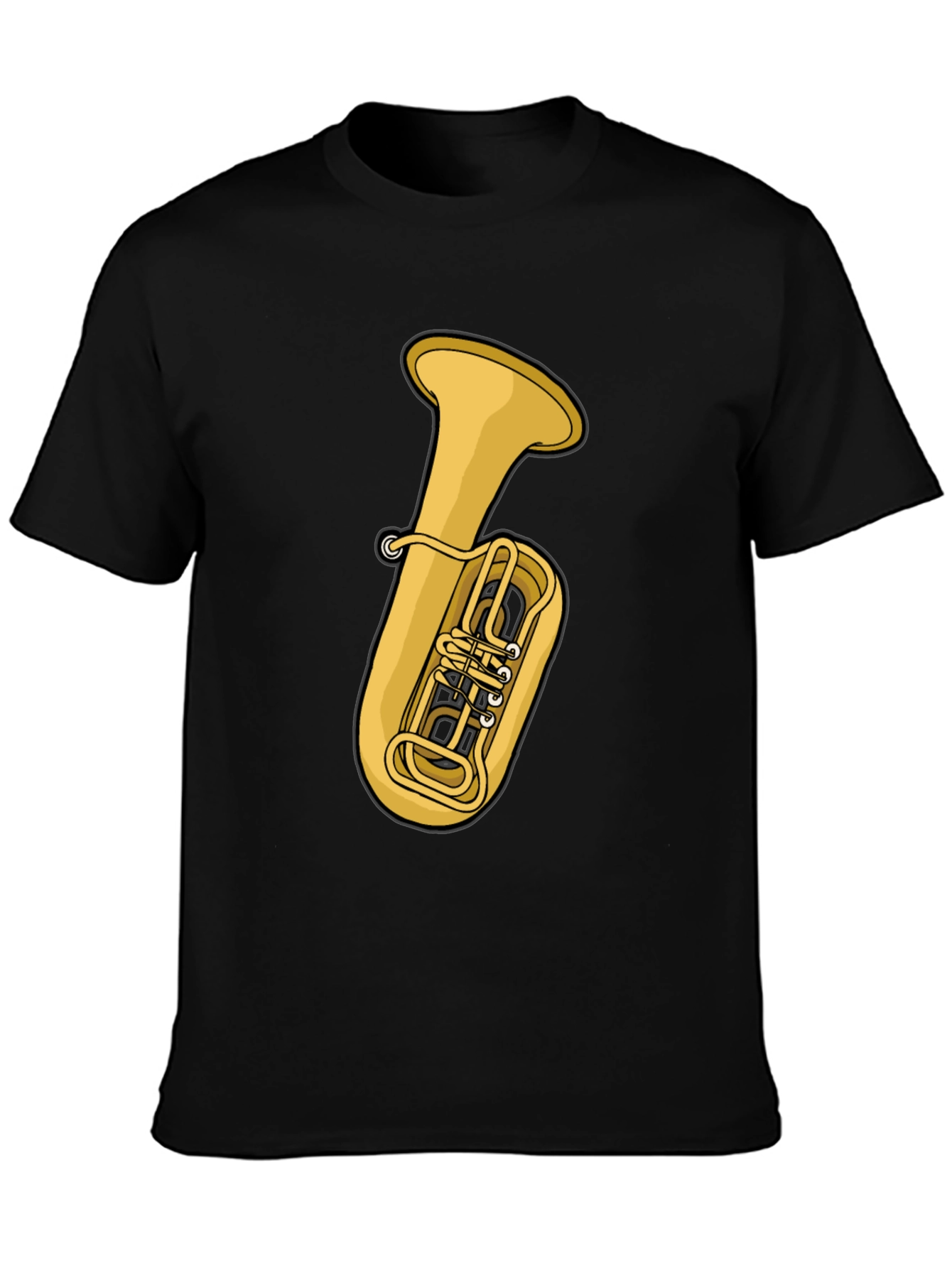 Tuba Graphic Tee - Black Cotton T-Shirt