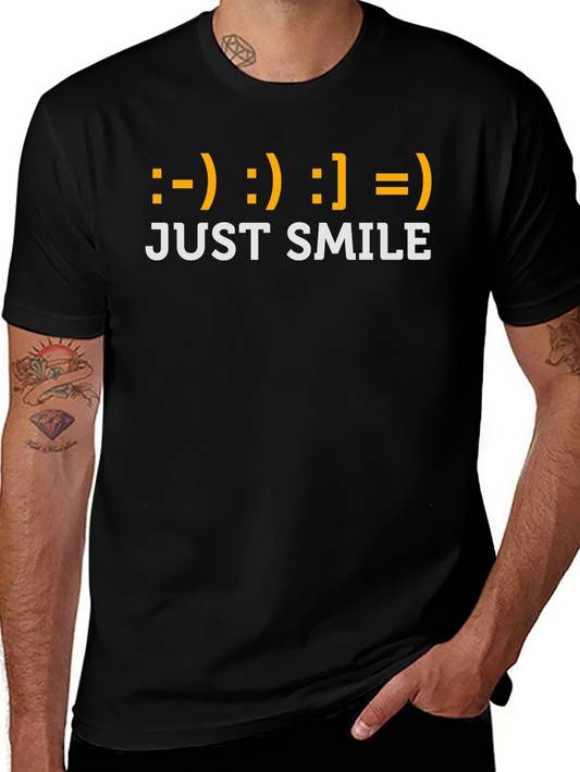 Just Smile T-Shirt - Emoticon Graphic Tee